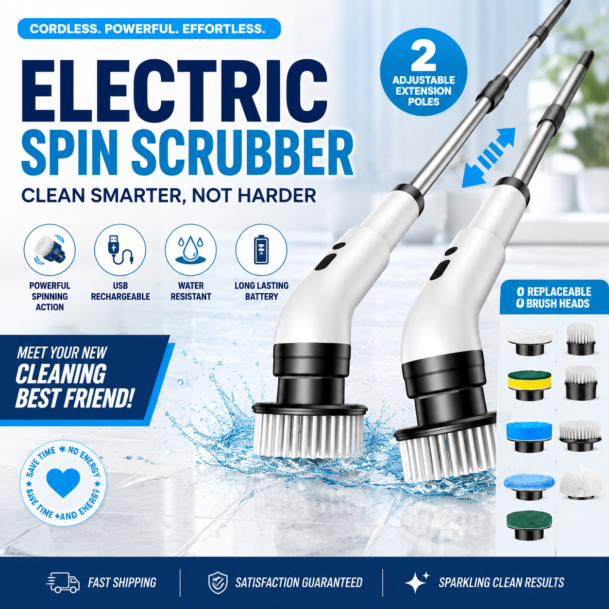 SpinRelief (9 In 1 Electric Spin Scrubber Multifunctional Cleaning Brush)